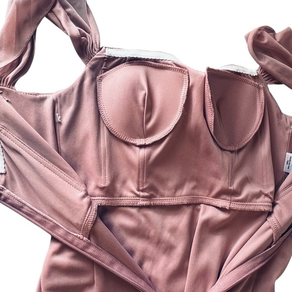 Azazie Strapless Dress in old rose Elegant mauve gown with ruched detailing - Picture 9 of 12